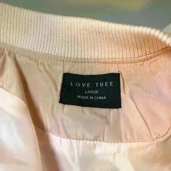 Love Tree Light Pink Soft Faux Fur Fluffy Bomber Coat Jacket Women Size Large - Picture 8 of 15